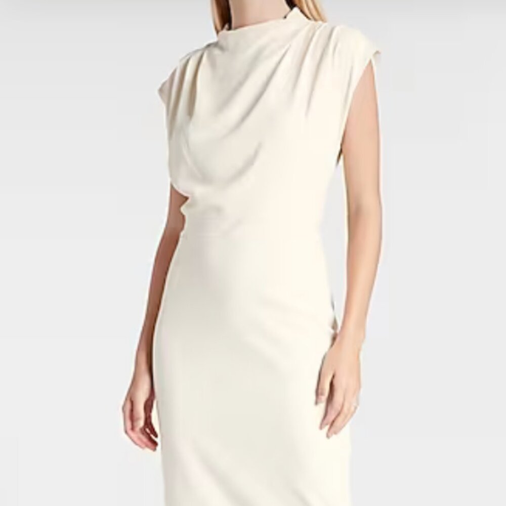 Express Cream Midi Dress